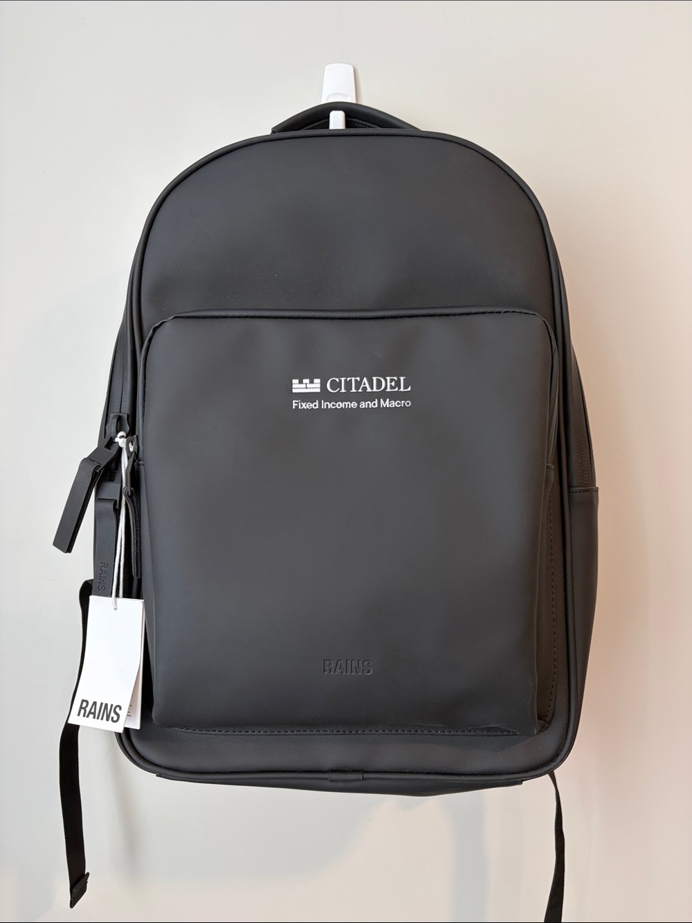 Rains Black Citadel Logo Daypack